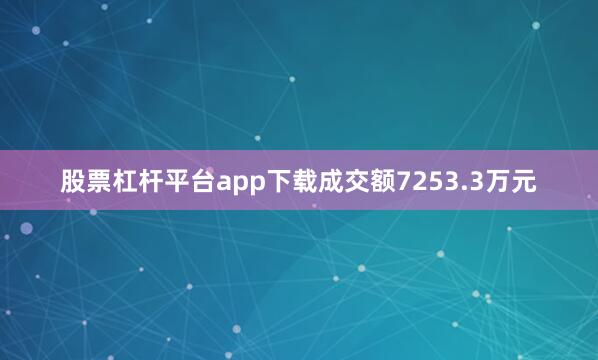 股票杠杆平台app下载成交额7253.3万元