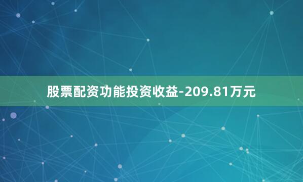 股票配资功能投资收益-209.81万元