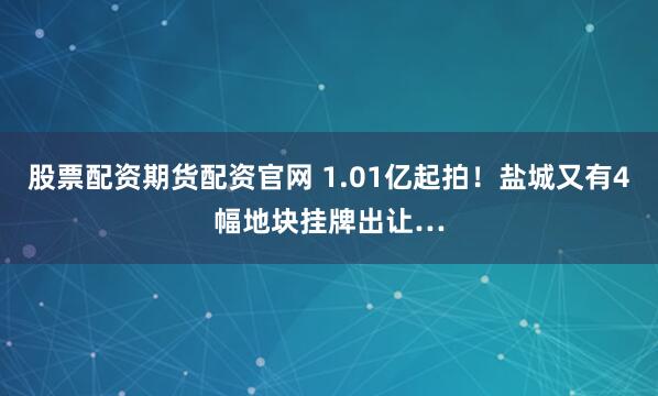 股票配资期货配资官网 1.01亿起拍！盐城又有4幅地块挂牌出让…