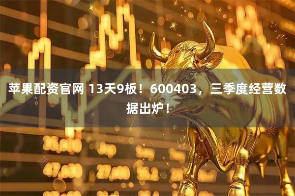 苹果配资官网 13天9板！600403，三季度经营数据出炉！